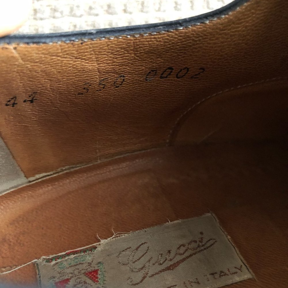 Gucci Men's Vintage  Black Leather Oxfords - Picture 12 of 15